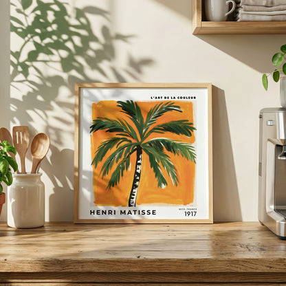 Henri Matisse Inspired Orange Palm Print | Tropical Wall Art