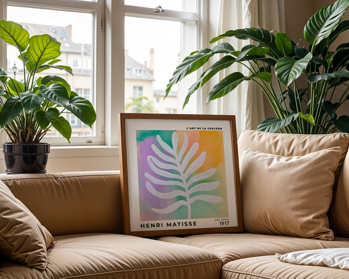 Henri Matisse Inspired Pastel Leaf Print | Colourful Wall Art