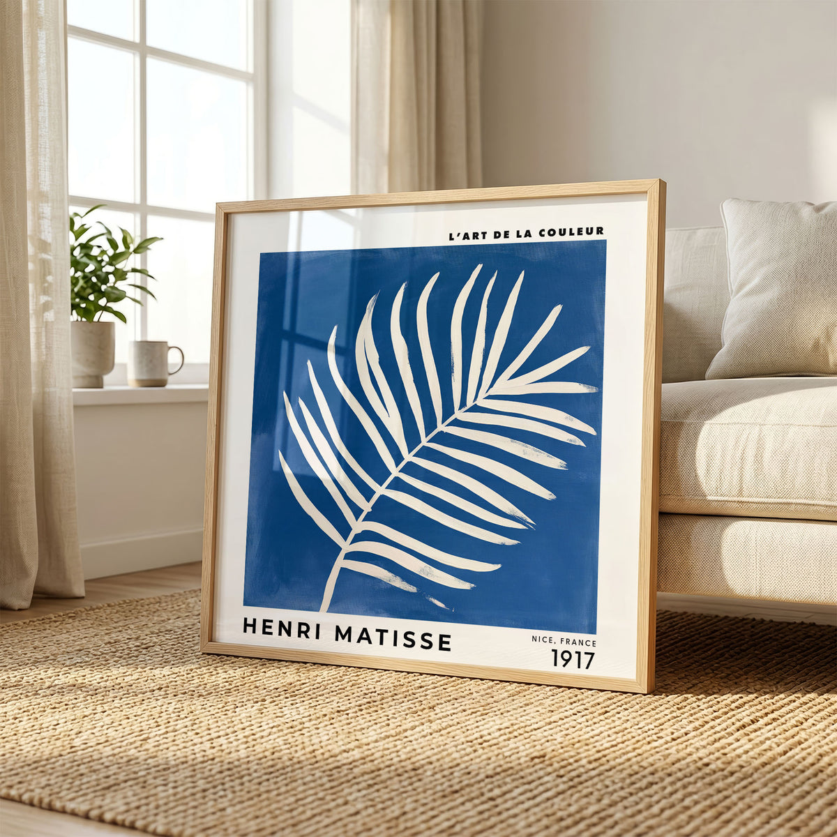 Henri Matisse Inspired Blue Palm Leaf Print | Botanical Wall Art