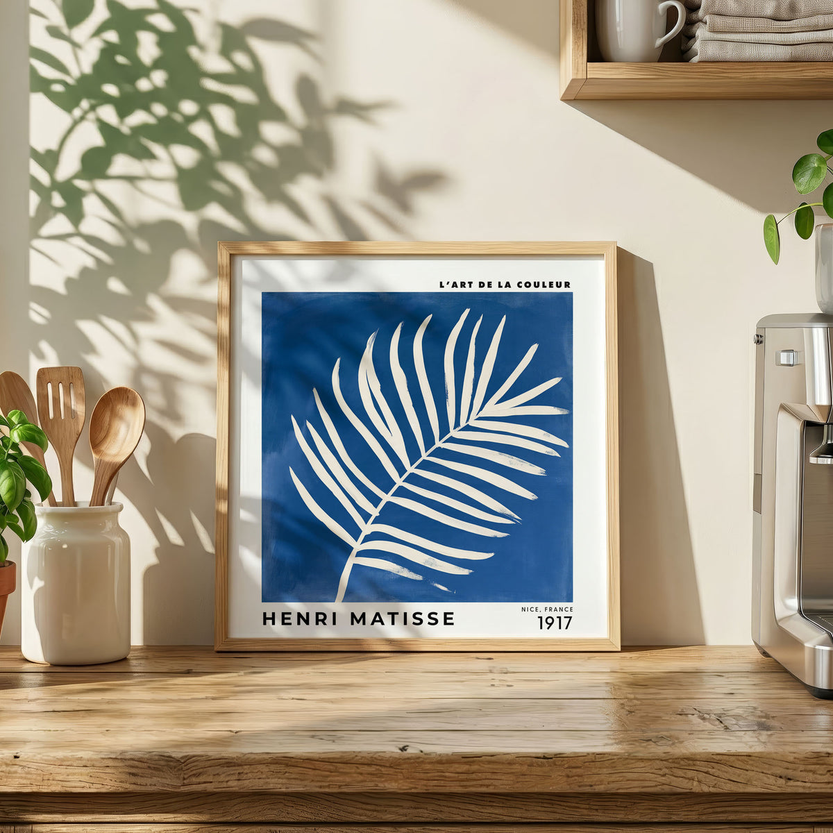 Henri Matisse Inspired Blue Palm Leaf Print | Botanical Wall Art