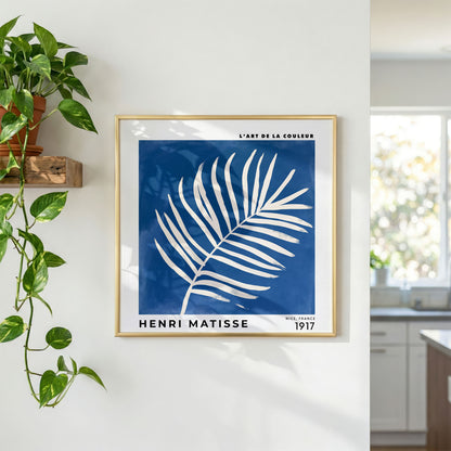 Henri Matisse Inspired Blue Palm Leaf Print | Botanical Wall Art