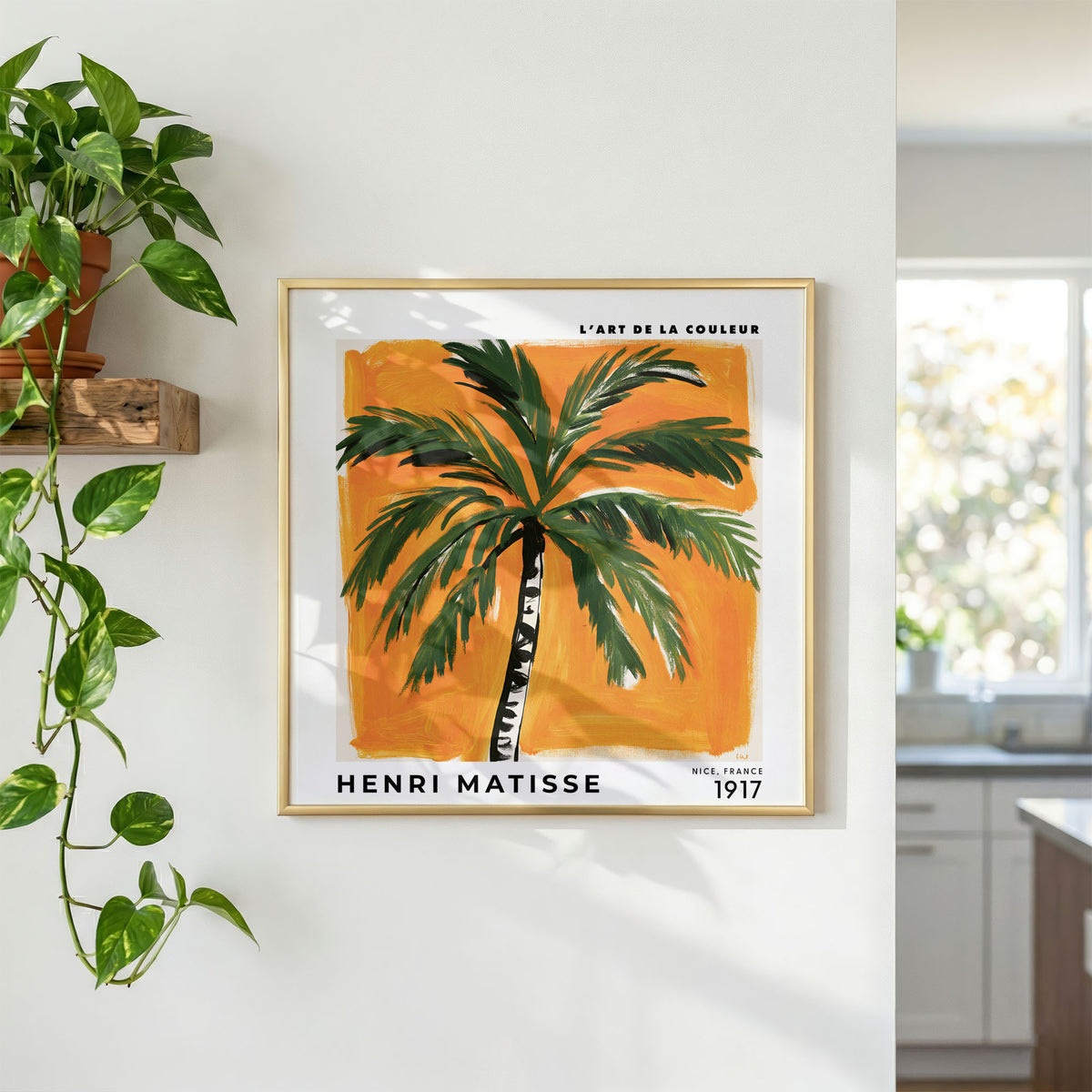 Henri Matisse Inspired Orange Palm Print | Tropical Wall Art