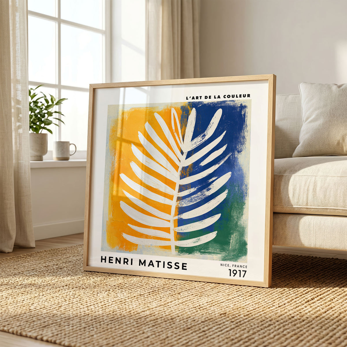 Henri Matisse Inspired Colour Block Leaf Print | Modern Wall Art