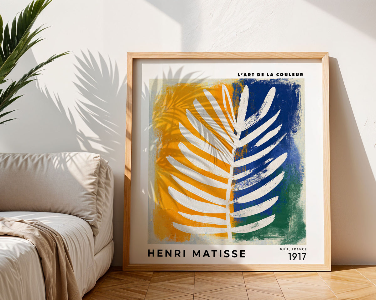 Henri Matisse Inspired Colour Block Leaf Print | Modern Wall Art