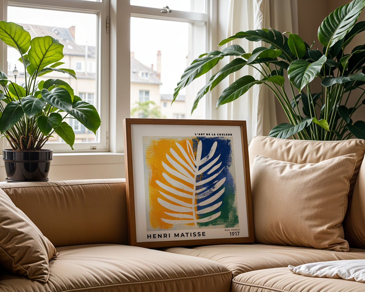 Henri Matisse Inspired Colour Block Leaf Print | Modern Wall Art