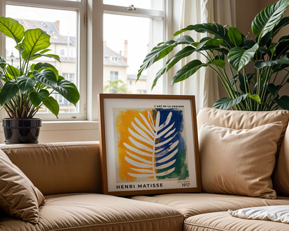 Henri Matisse Inspired Colour Block Leaf Print | Modern Wall Art