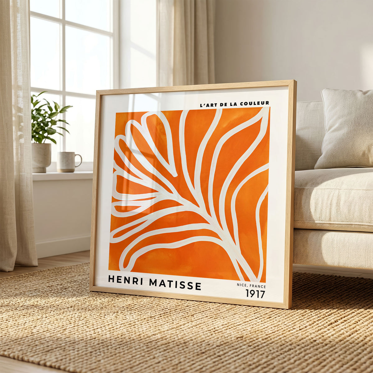 Henri Matisse Inspired Orange Leaf Print | Modern Wall Art