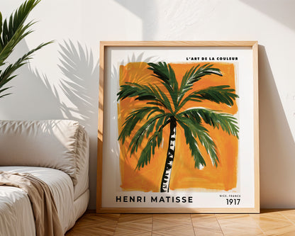 Henri Matisse Inspired Orange Palm Print | Tropical Wall Art