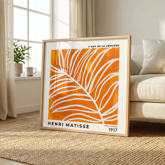 Henri Matisse Inspired Orange Palm Print | Botanical Wall Art