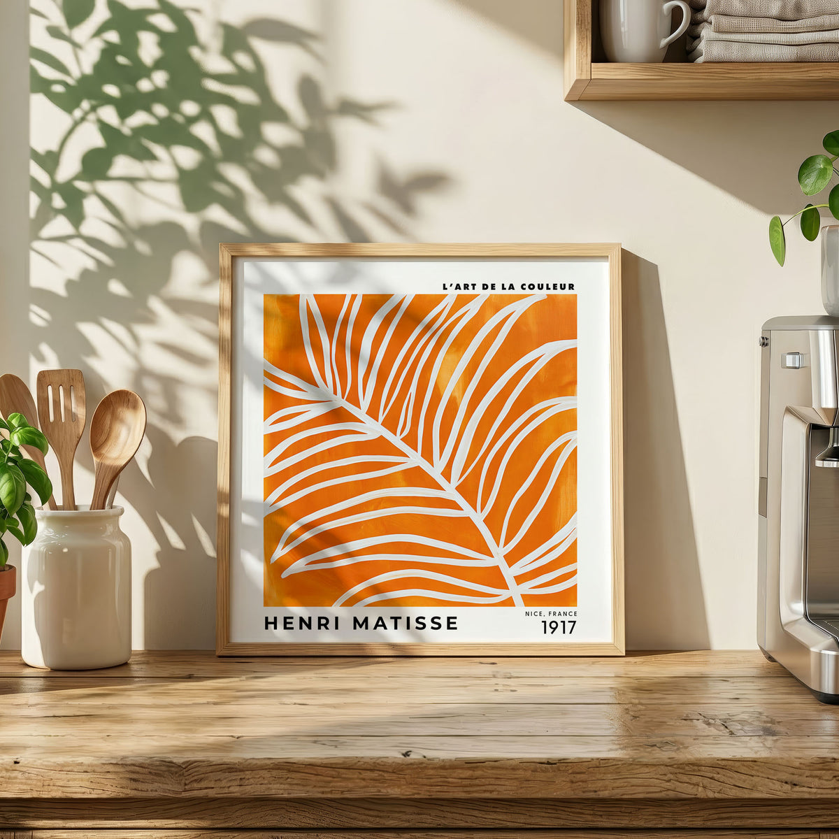 Henri Matisse Inspired Orange Palm Print | Botanical Wall Art