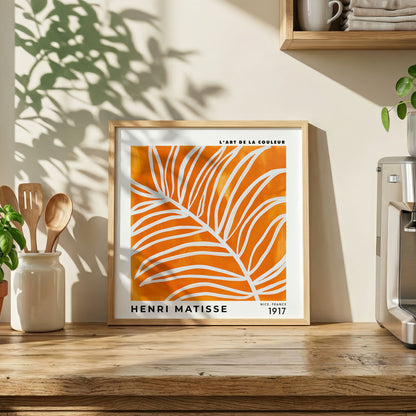 Henri Matisse Inspired Orange Palm Print | Botanical Wall Art