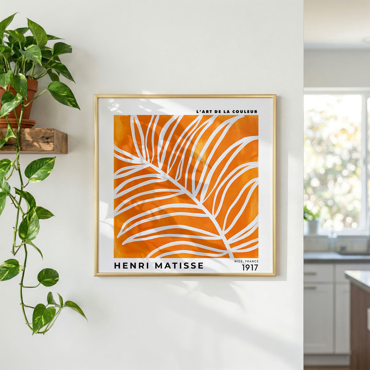 Henri Matisse Inspired Orange Palm Print | Botanical Wall Art
