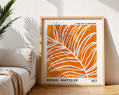Henri Matisse Inspired Orange Palm Print | Botanical Wall Art