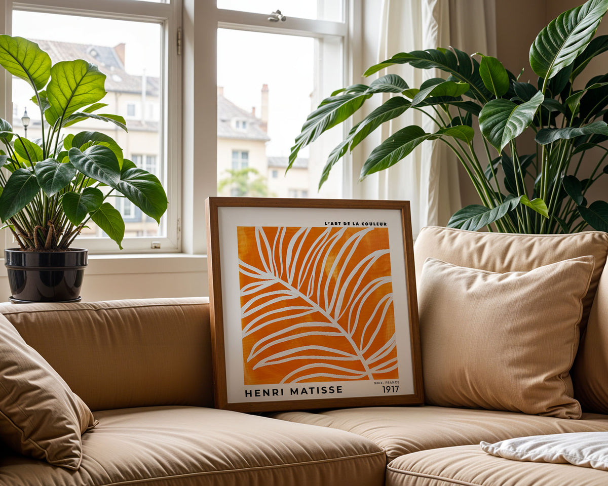 Henri Matisse Inspired Orange Palm Print | Botanical Wall Art