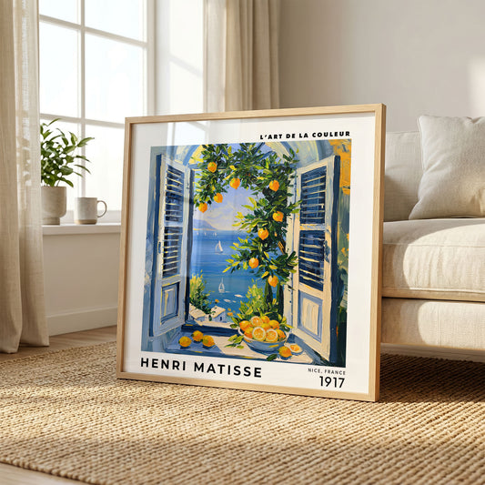 Henri Matisse Inspired Lemon Window Print | French Riviera Art