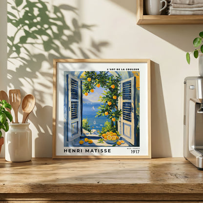 Henri Matisse Inspired Lemon Window Print | French Riviera Art