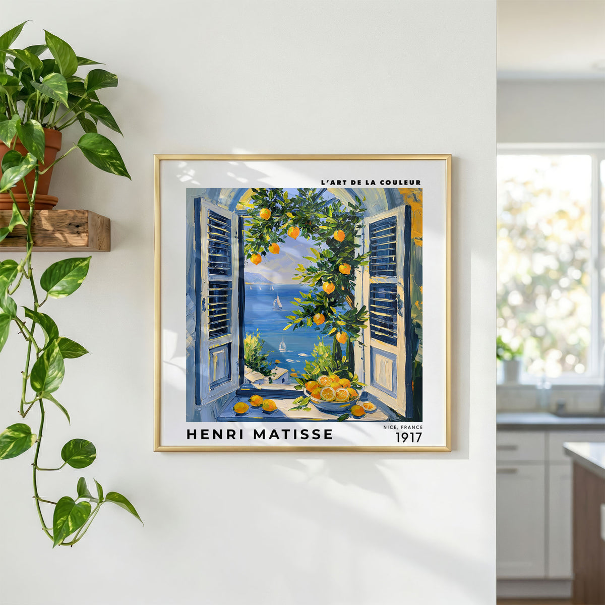 Henri Matisse Inspired Lemon Window Print | French Riviera Art