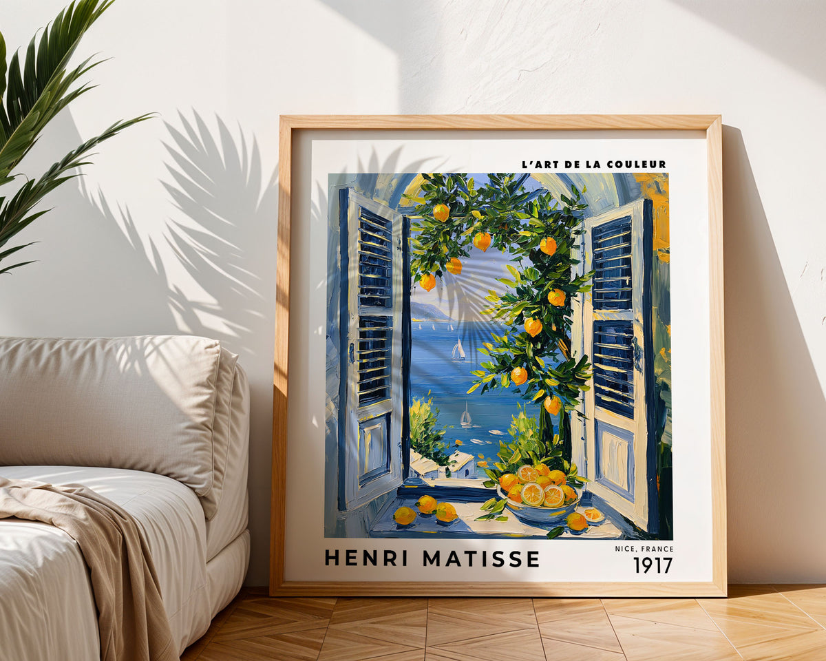 Henri Matisse Inspired Lemon Window Print | French Riviera Art