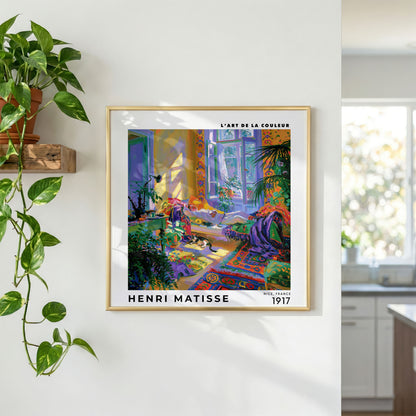 Henri Matisse Inspired Colourful Interior Print | Sunlit Room Art