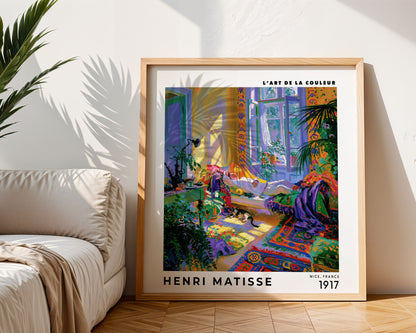 Henri Matisse Inspired Colourful Interior Print | Sunlit Room Art