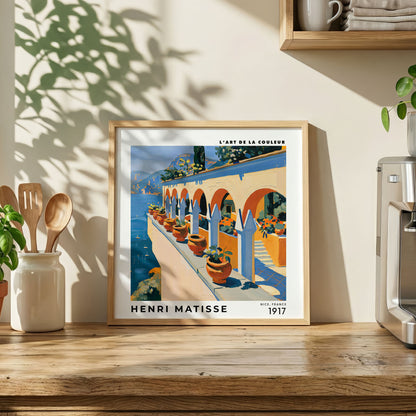Henri Matisse Inspired Mediterranean Terrace Print | Coastal Art