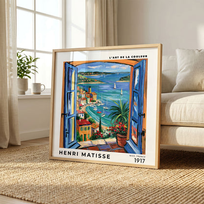 Henri Matisse Inspired Blue Window Print | Coastal Village Art