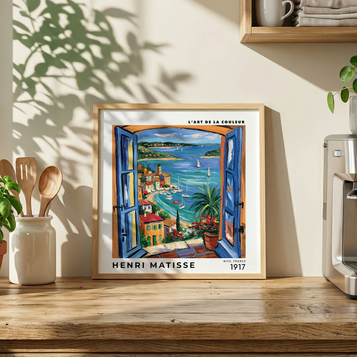 Henri Matisse Inspired Blue Window Print | Coastal Village Art
