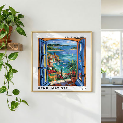 Henri Matisse Inspired Blue Window Print | Coastal Village Art