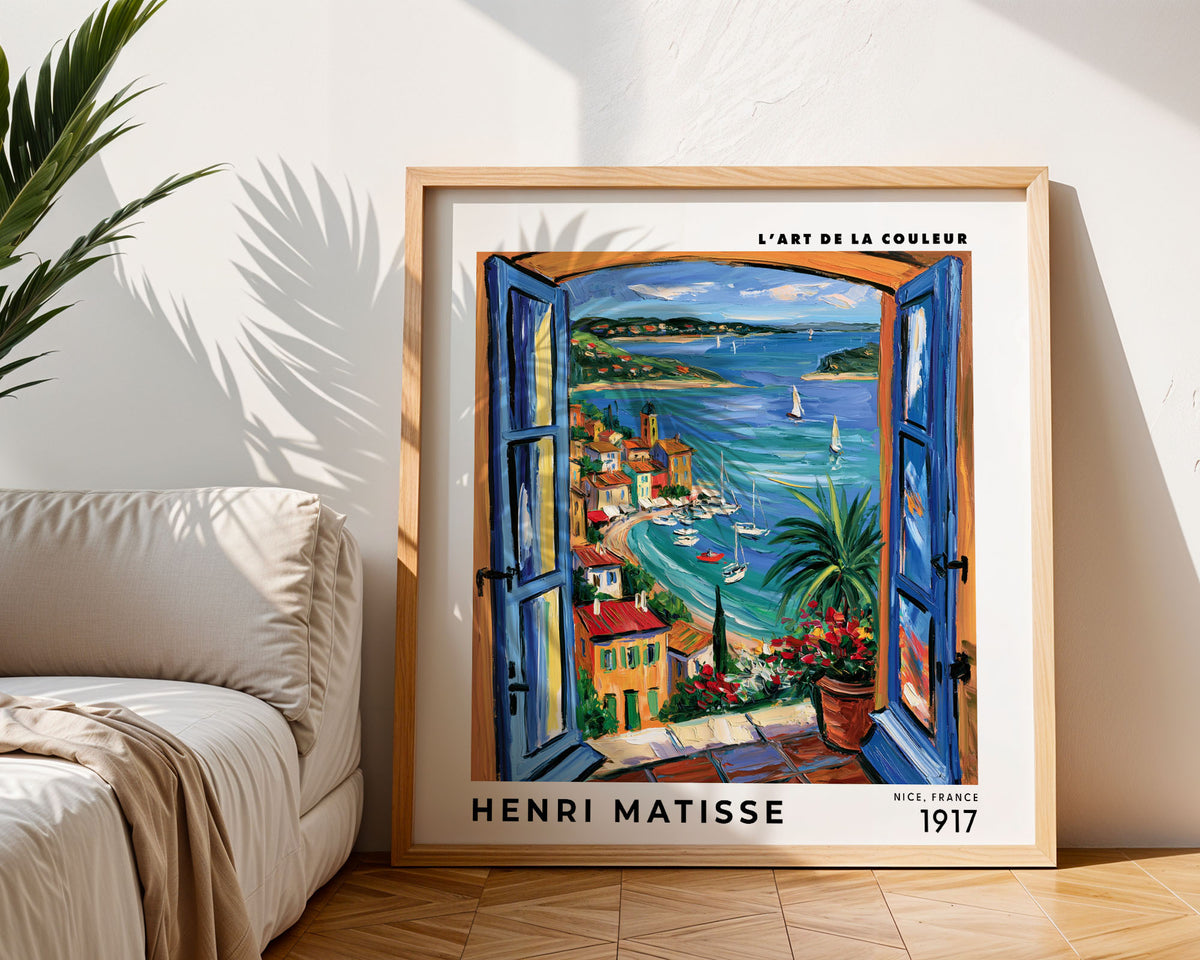 Henri Matisse Inspired Blue Window Print | Coastal Village Art
