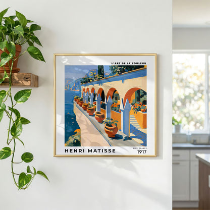 Henri Matisse Inspired Mediterranean Terrace Print | Coastal Art