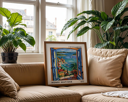 Henri Matisse Inspired Blue Window Print | Coastal Village Art
