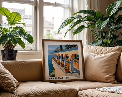 Henri Matisse Inspired Mediterranean Terrace Print | Coastal Art