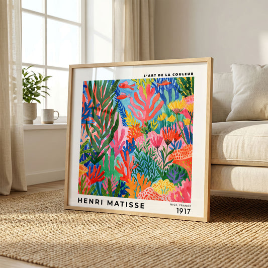 Henri Matisse Inspired Coral Reef Print | Colourful Ocean Art