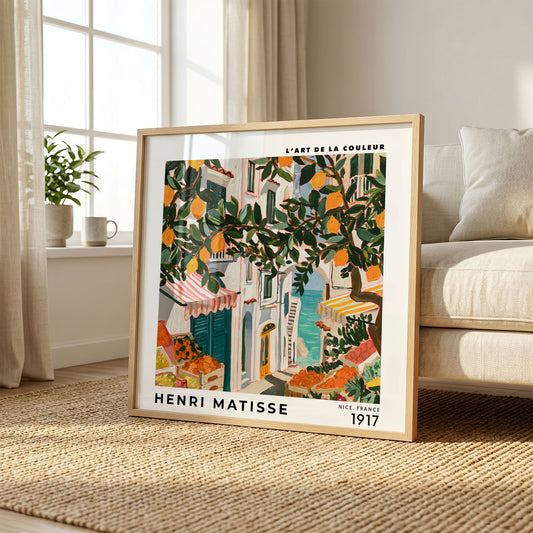 Henri Matisse Inspired Lemon Street Print | Mediterranean Wall Art