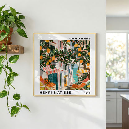 Henri Matisse Inspired Lemon Street Print | Mediterranean Wall Art