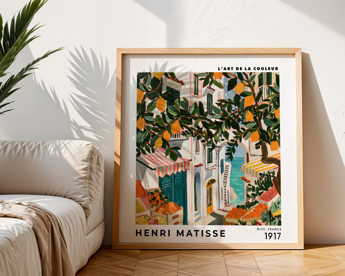 Henri Matisse Inspired Lemon Street Print | Mediterranean Wall Art