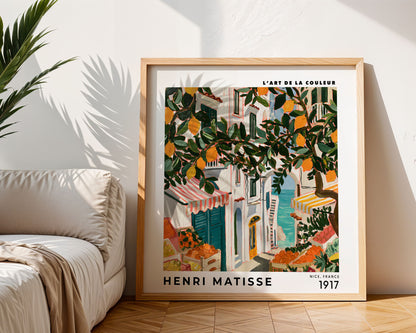 Henri Matisse Inspired Lemon Street Print | Mediterranean Wall Art