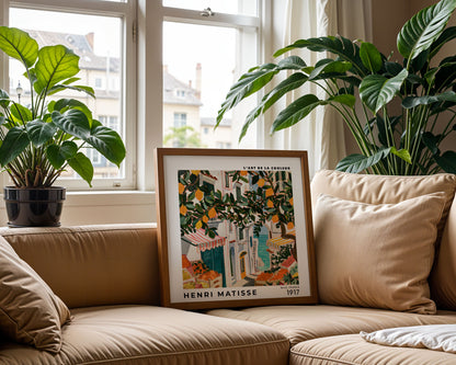 Henri Matisse Inspired Lemon Street Print | Mediterranean Wall Art