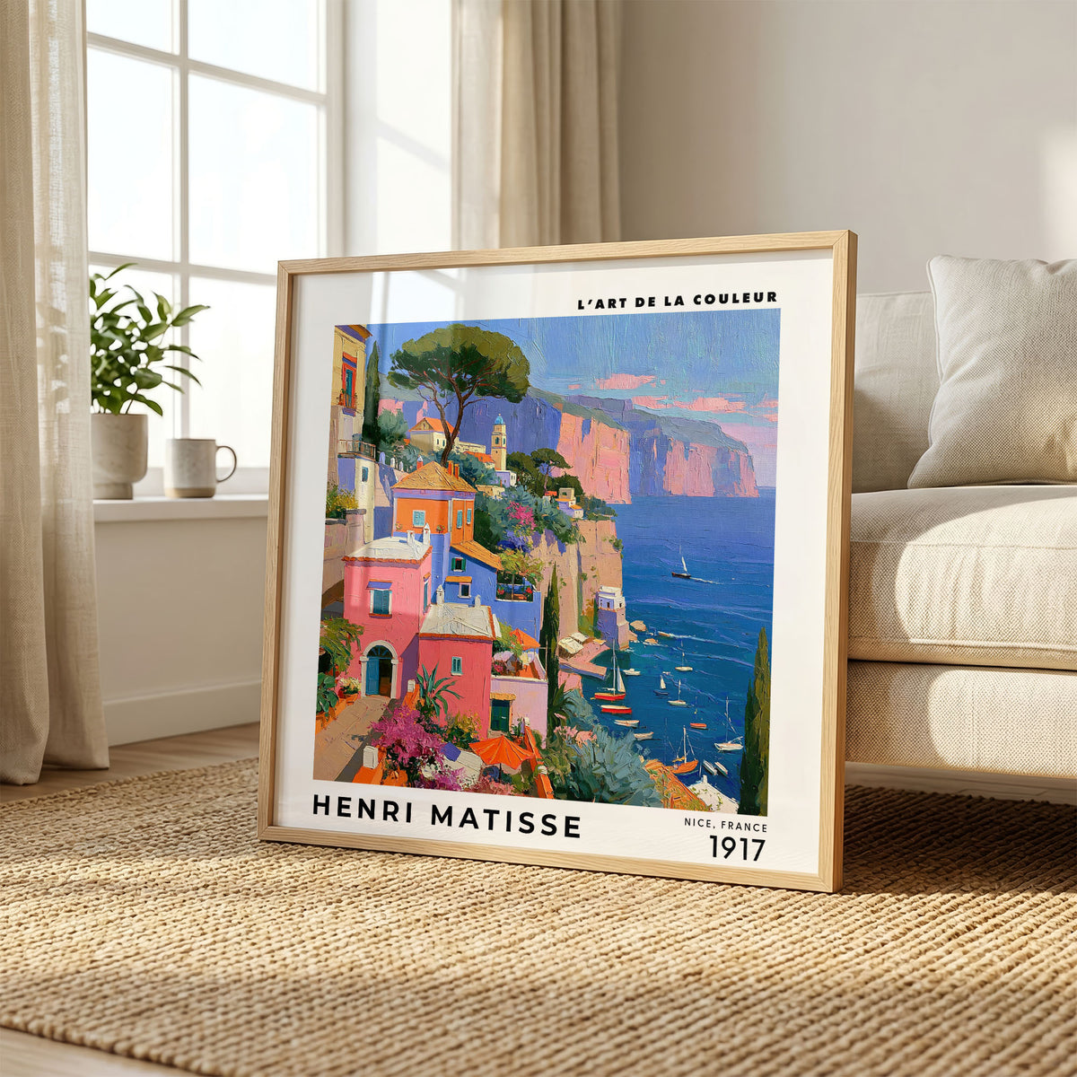 Henri Matisse Inspired Coastal Village Print | Mediterranean Art