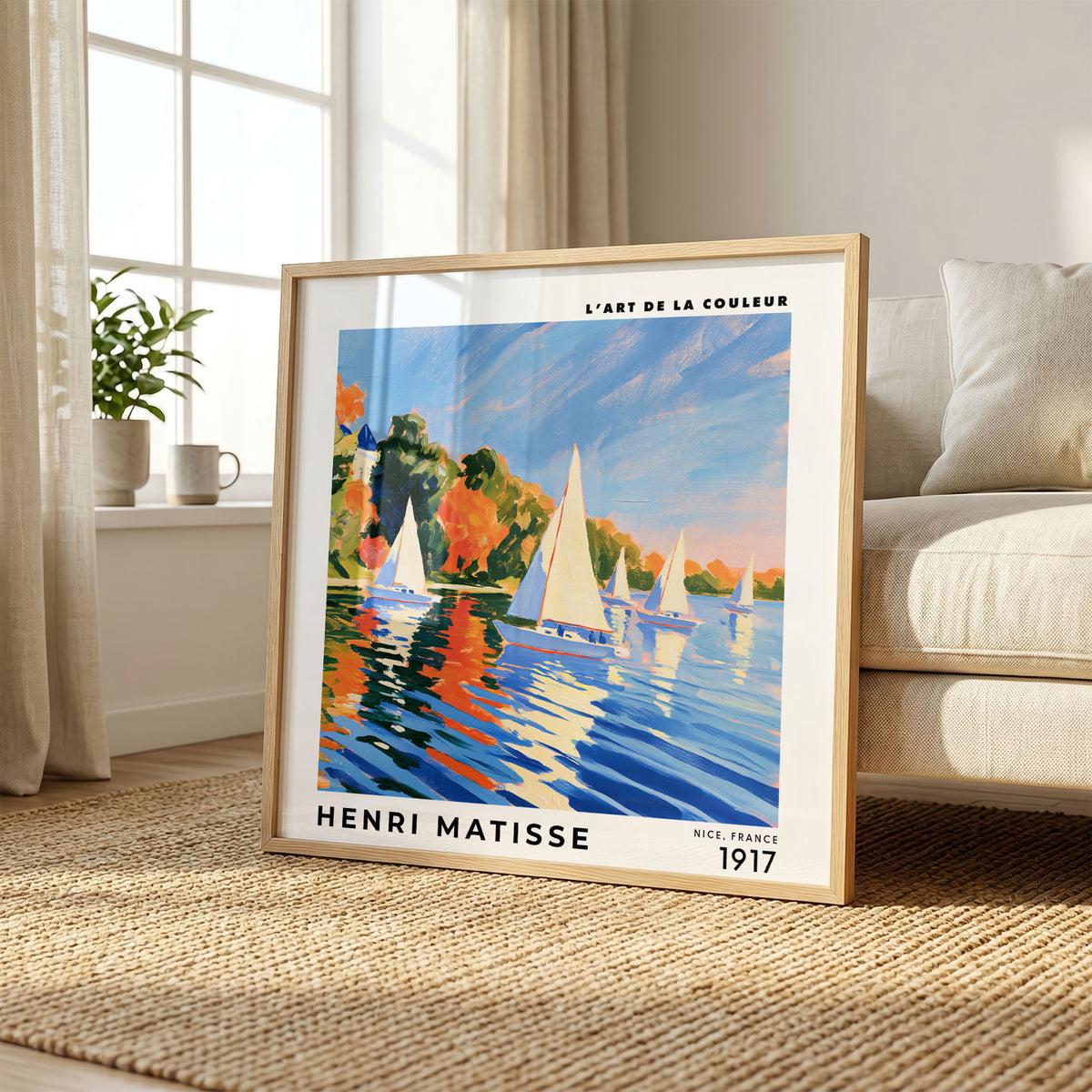 Henri Matisse Inspired Sailboat Print | Colourful Coastal Art