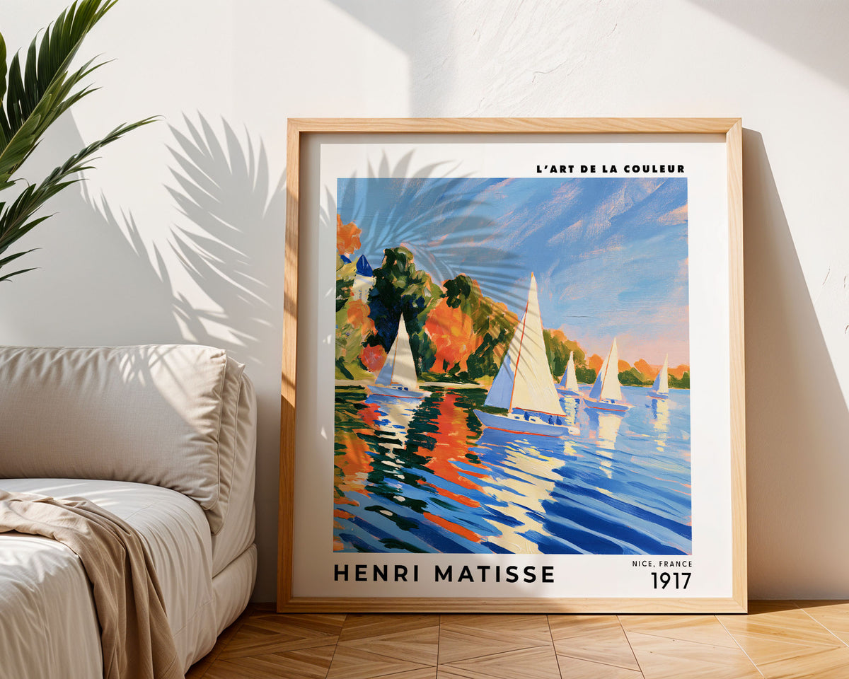 Henri Matisse Inspired Sailboat Print | Colourful Coastal Art